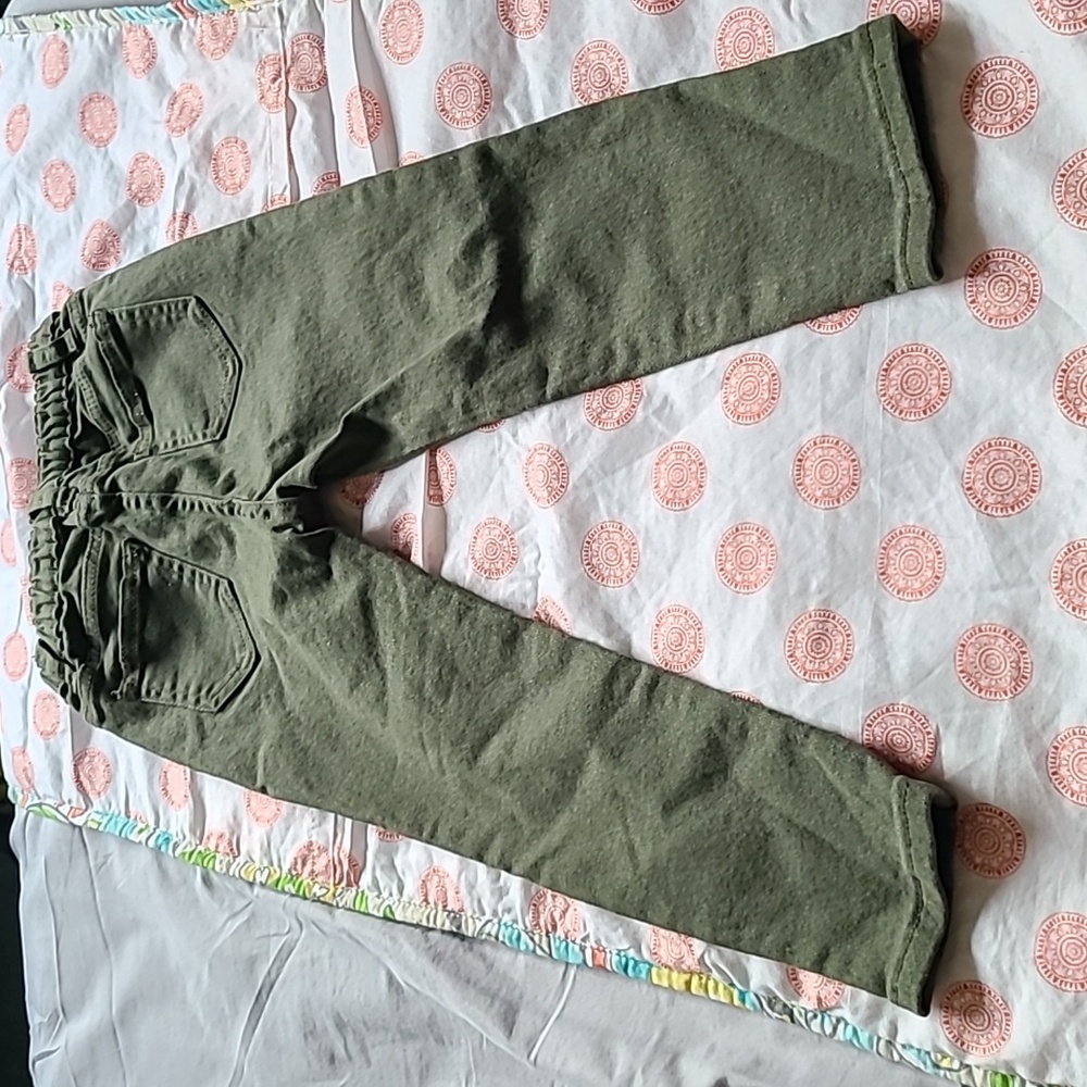 Shein Boys 5t Distressed Jeans olive green elastic waist - Picture 8 of 8